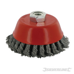 Brosse boisseau à fils d'acier torsadés 2 rangs 100 mm