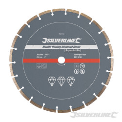 Disque diamant à tronçonner le marbre 300 x 20 mm  à bordure segmentée