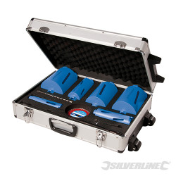 Coffret 6 trépans diamantés ø 38, 52, 65, 107, 117 &