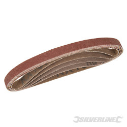 Lot de 5 bandes abrasives 10 x 330 mm 40, 60, 2 x 80 et 120 G