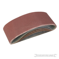 Lot de 5 bandes abrasives 75 x 457 mm Grains assortis : 40, 60, 2 x 80 et 120