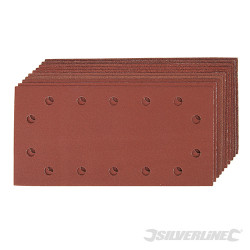 Lot de 10 1/2 feuilles abrasives auto-agrippantes perforées Grains assortis : 2 x 60, 3 x 80, 120 et 2 x 240