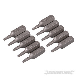 10 embouts Torx chrome-vanadium T8