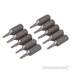 10 embouts Torx chrome-vanadium T6