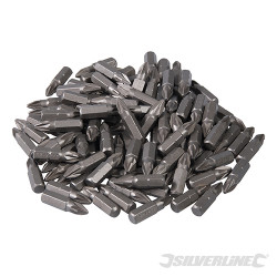 100 embouts Pozidriv chrome-vanadium PZ2