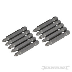 10 embouts Pozidriv chrome-vanadium 50 mm PZ1