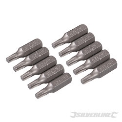 10 embouts Torx chrome-vanadium T20