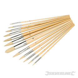 Lot de 12 pinceaux d'artiste pointus Pointes pointues