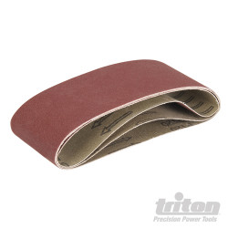 Lot de 3 bandes abrasives pour la ponceuse à bande compacte Triton TCMBS120G 3 bandes abrasives grain 120