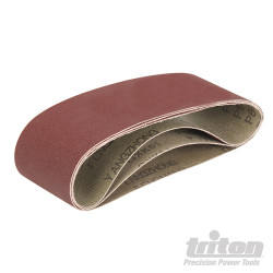 Lot de 3 bandes abrasives pour la ponceuse à bande compacte Triton TCMBS60G 3 bandes abrasives corindon grain 60