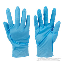 100 gants nitrile non-poudrés jetables Bleu Extra large